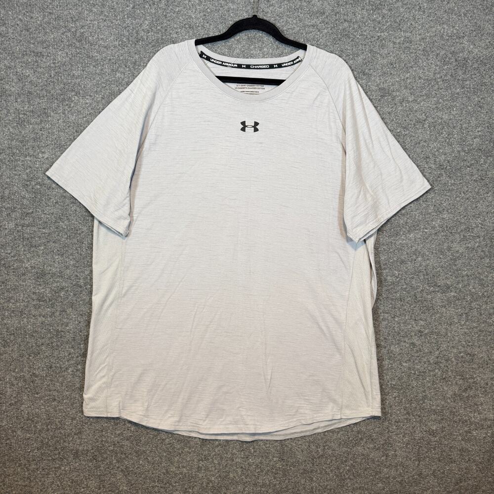 Under Armour Shirt Mens 2XL XXL Gray The Charged Cotton Tee Crewneck Tshirt